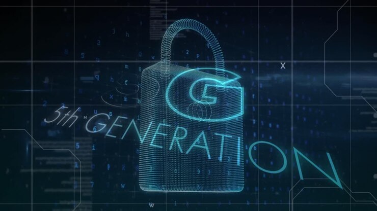 Animation of security padlock and data processing over navy background