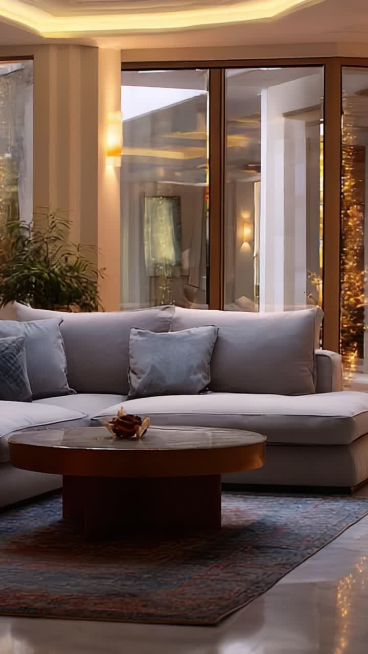Elegant Modern Living Room with Plush Sofa and Coffee Table Showcasing a Bright and Inviting Atmosphere, Blending Comfort and Style in a Cozy Interior Space Emphasizing Natural Light and Design