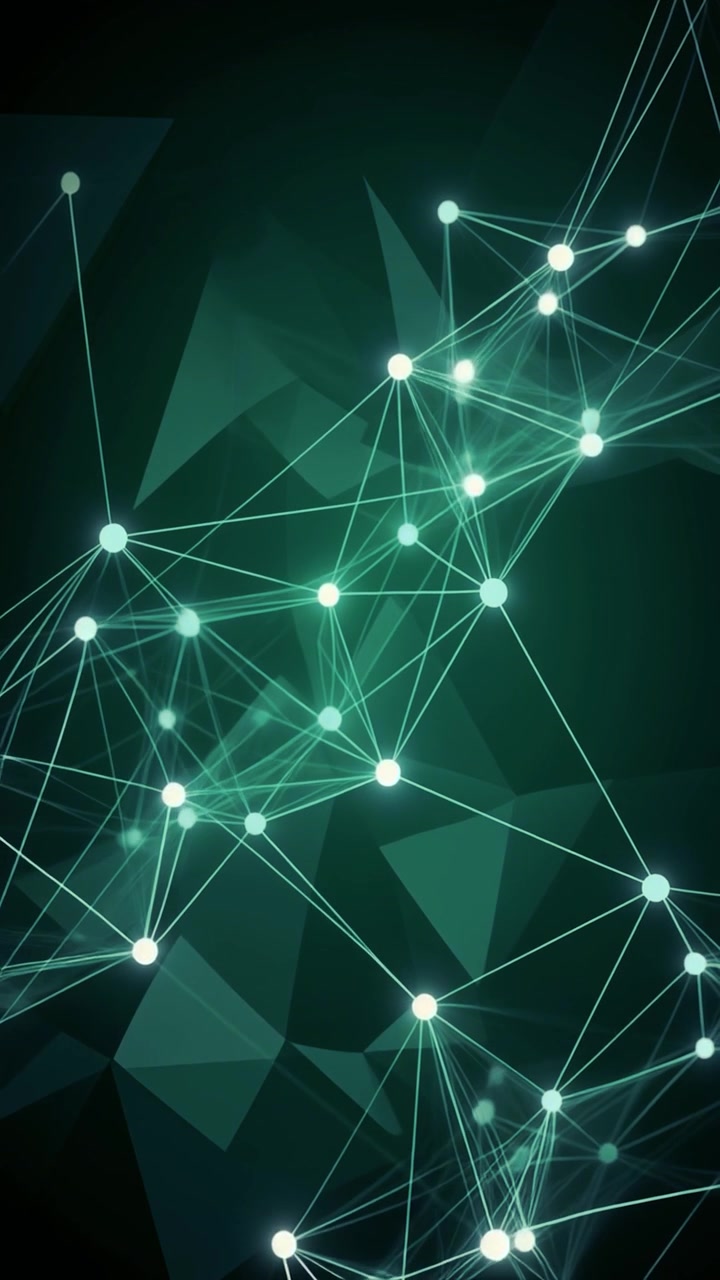 Abstract Digital Network Connection with Glowing Nodes and Lines