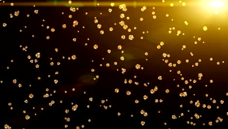 fondo sin costuras de partículas de bucle de oro