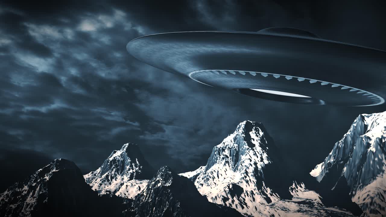 UFO over Mountains at Night