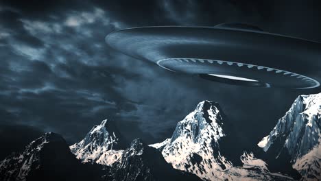 ufo over mountains at night