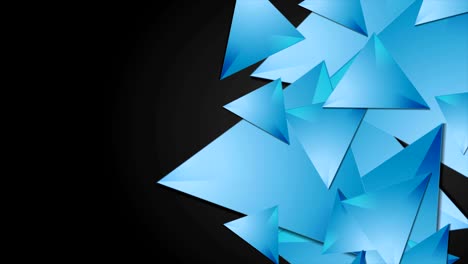 blue polygonal shapes on black background motion design