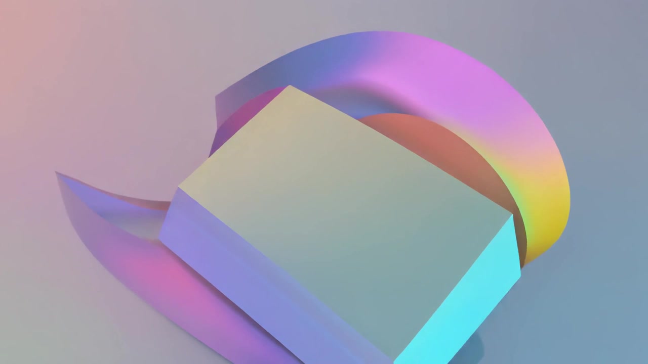 Abstract 3D Animation of Morphing Iridescent Geometric Shapes