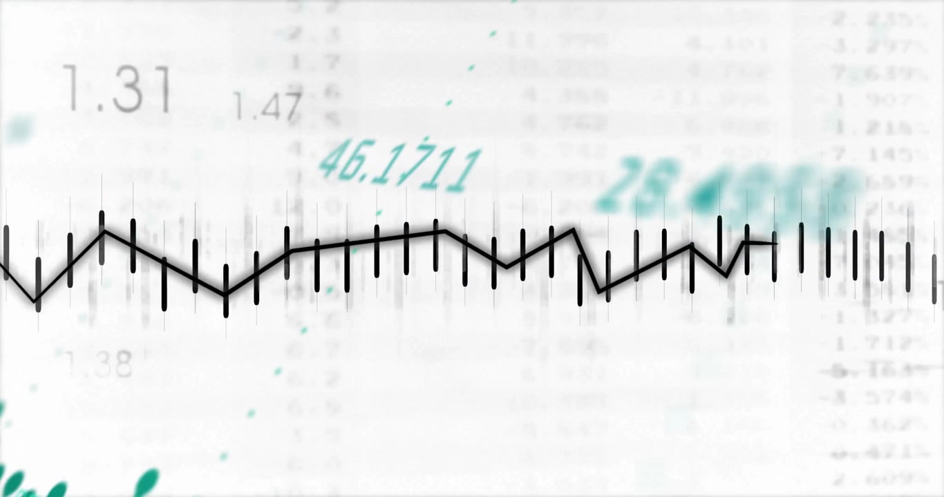 Animazione di elaborazione dati digitali su sfondo bianco