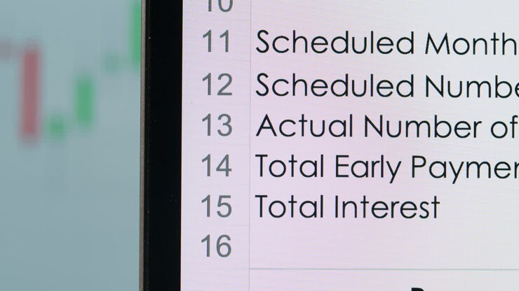 Scrolling Through Financial Data and Numbers on a Computer Screen