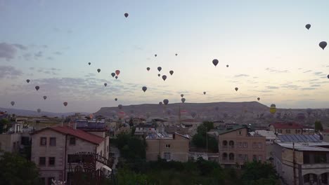 time lapse of balloons taking off at sunrise in goreme in cappadocia