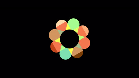 colorful multicolored rotating flower for circular shaped logo animation