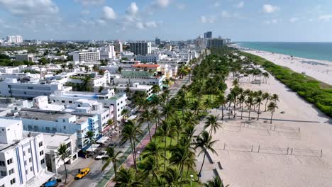 Aéreo-Alto-Empujar-Hacia-Abajo-Miami-Beach-Florida