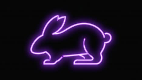 neon rabbit outline