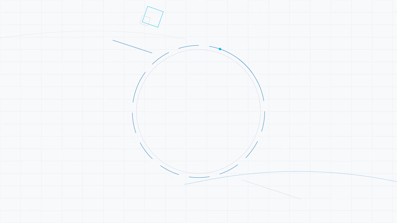 Abstract Motion Graphics with Rotating Circle and Floating Geometric Shapes