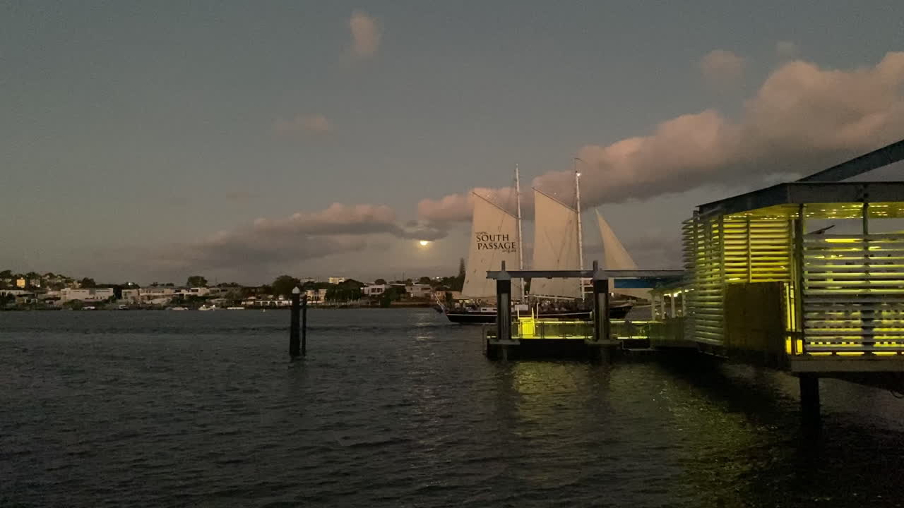 Sailboat at Dusk by the Dock