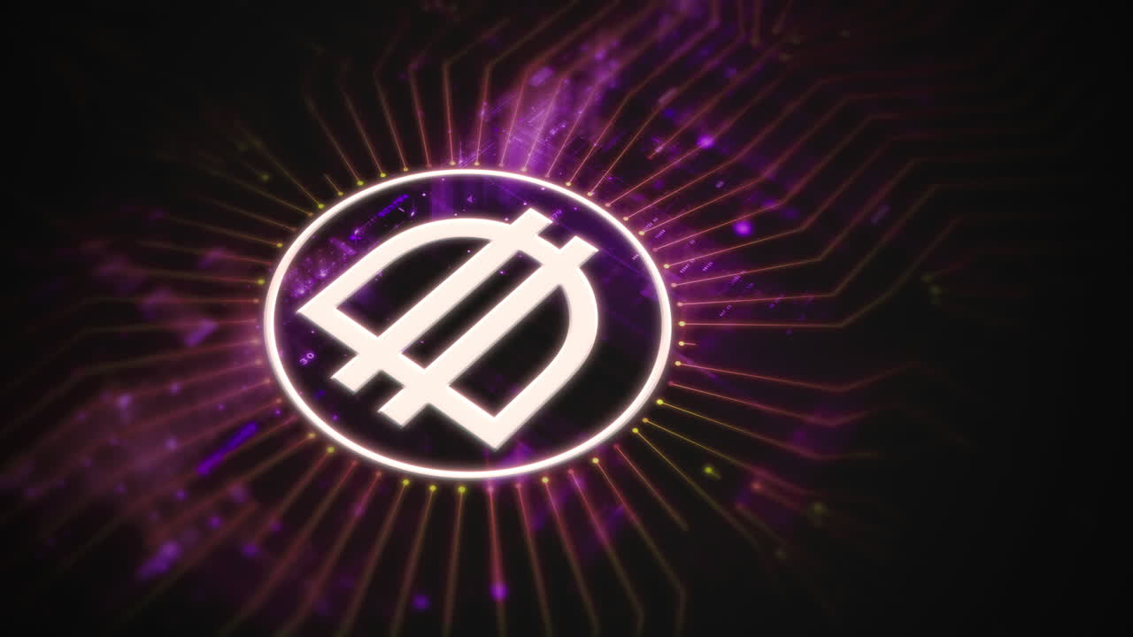 Futuristic digital background highlighting advanced cryptocurrency and encryption technology, featuring blockchain networks and secure cryptographic systems : DAI, dai crypto