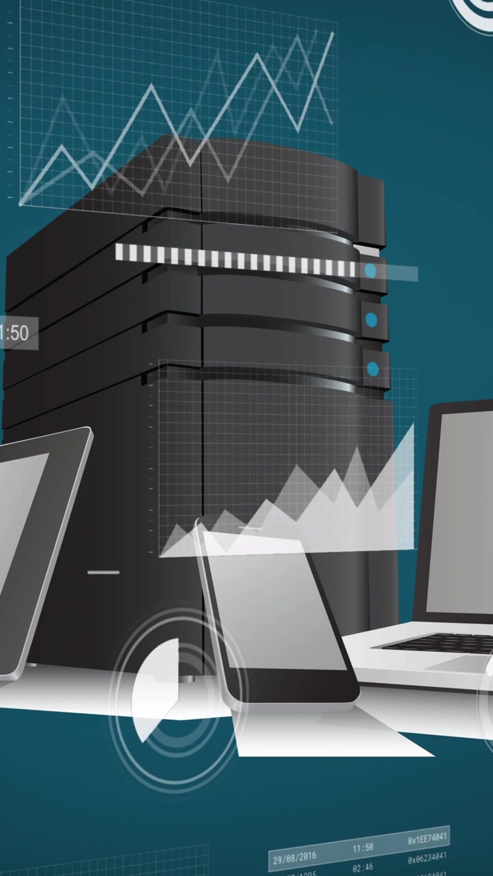 Animation of data processing over technology devices