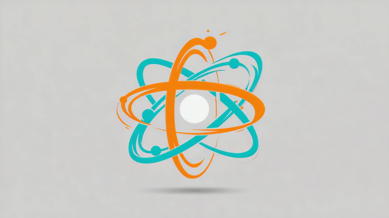 Stylized Abstract Atom or Orbital Structure Illustration