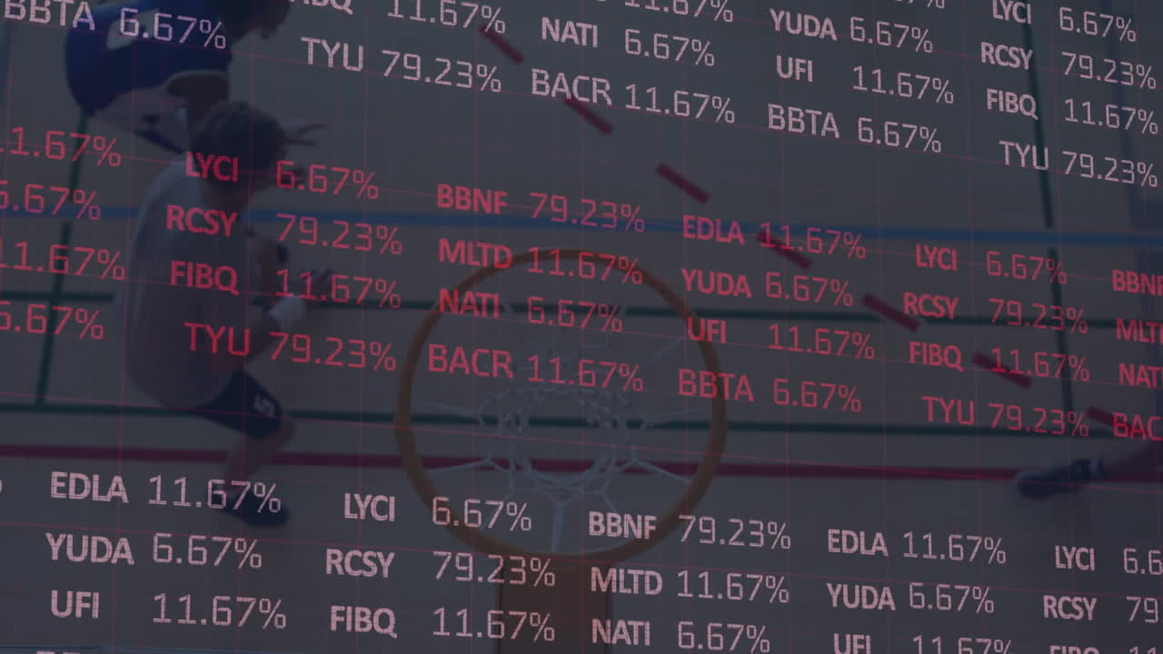 Animation of data processing over basketball players
