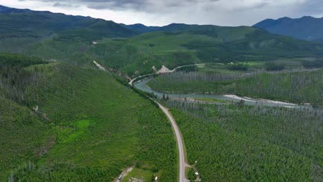 scenic route at north fork road, north fork flathead river, montana, usa