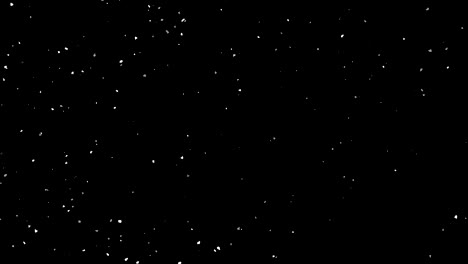 falling snow isolated on black background green screen loop animation.