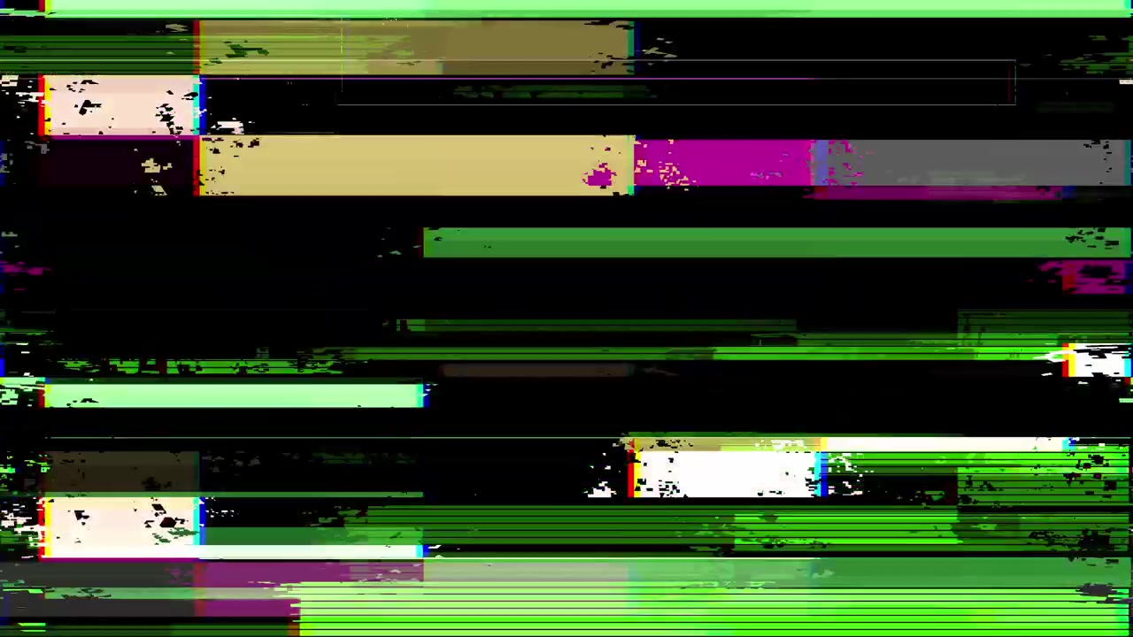Digital Glitch Effect with Green and Black Interference