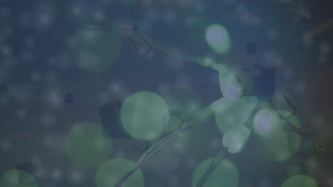 animación de la nieve cayendo sobre las flores en movimiento