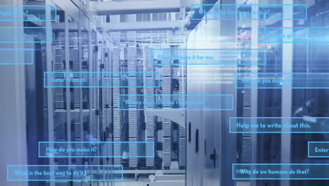 animation of data processing over computer servers