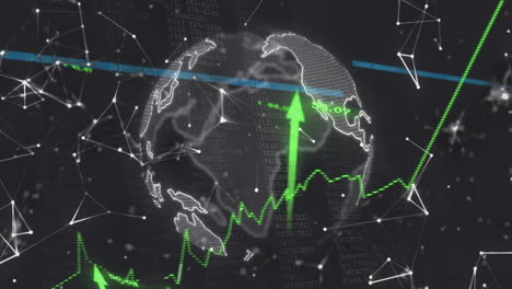 Animation-of-arrows-with-data-processing-over-globe-and-network-of-connections-on-black-background