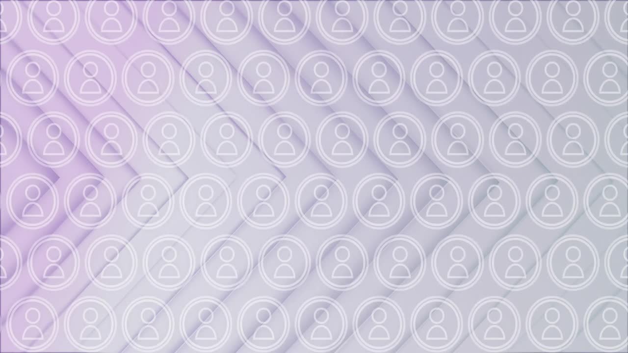 Multiple profile icons against triangles on white background