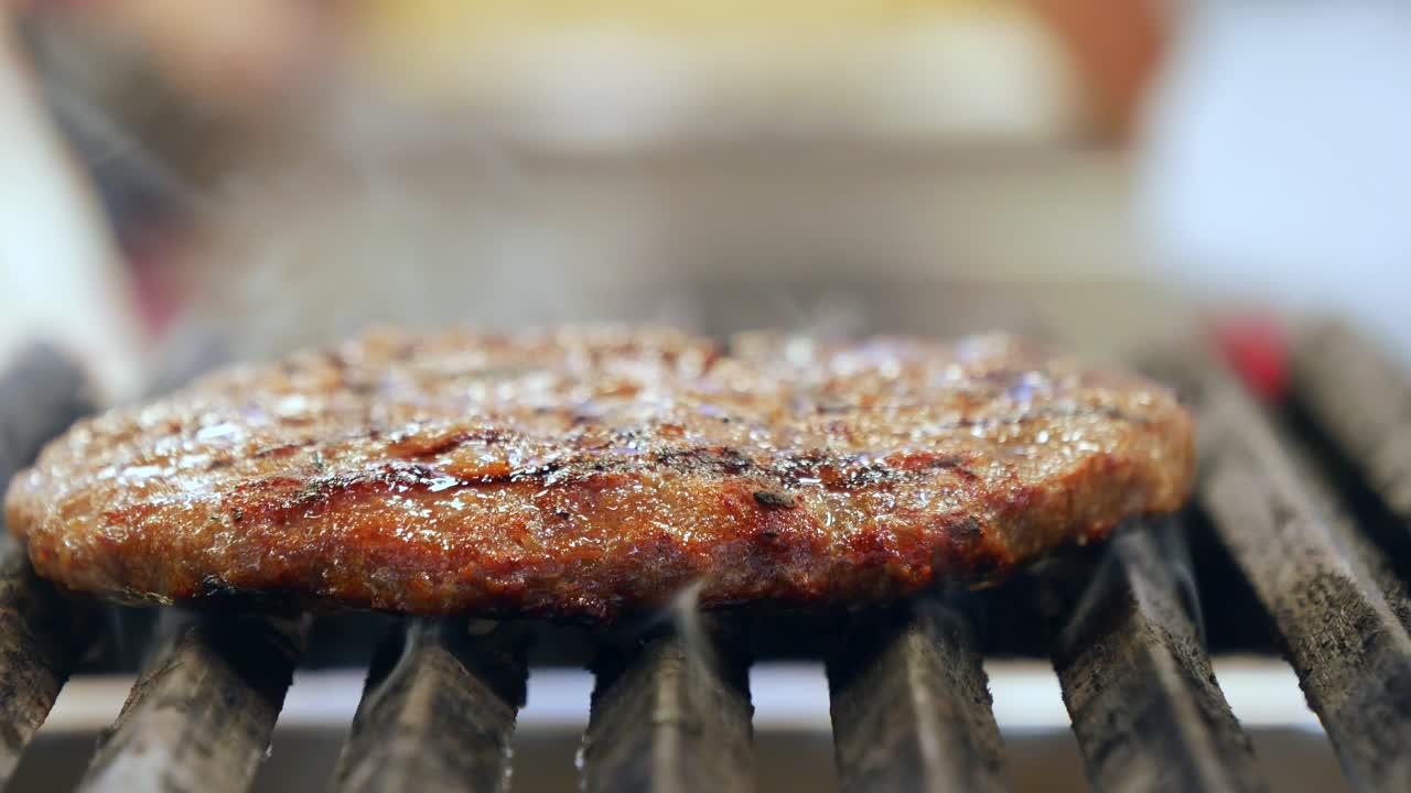 Cooking a Hamburger on a Grill