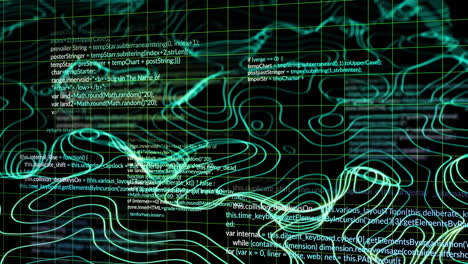 animación del procesamiento de datos a través de una red de conexiones