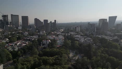 aerial view of the chapultepec area from polanco in mexico city
