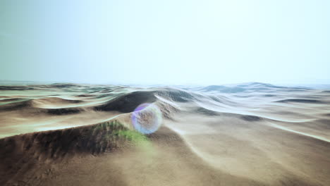 sunset over the sand dunes in the desert