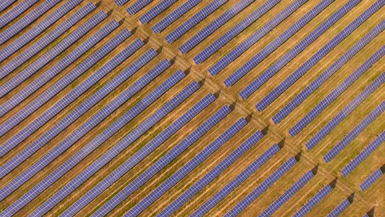 Aerial View of a Large Solar Farm