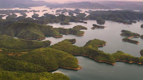 evening view of tà đùng archipelago viewed from the sky in vietnam asia