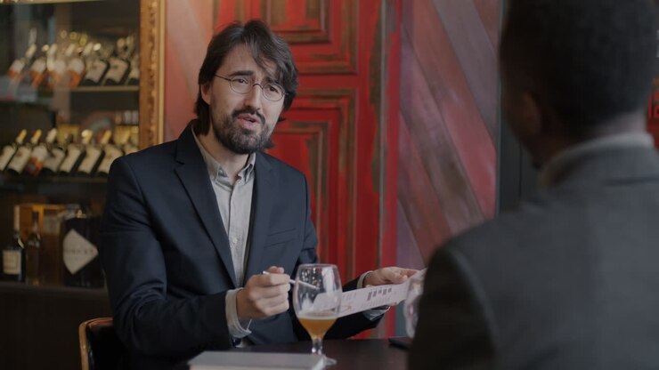 Business Meeting at a Bar
