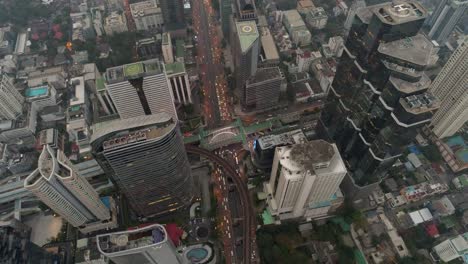traffic in business center of bangkok, thailand