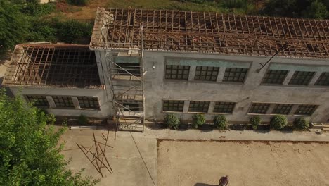 vista aérea de la reconstrucción del edificio antiguo