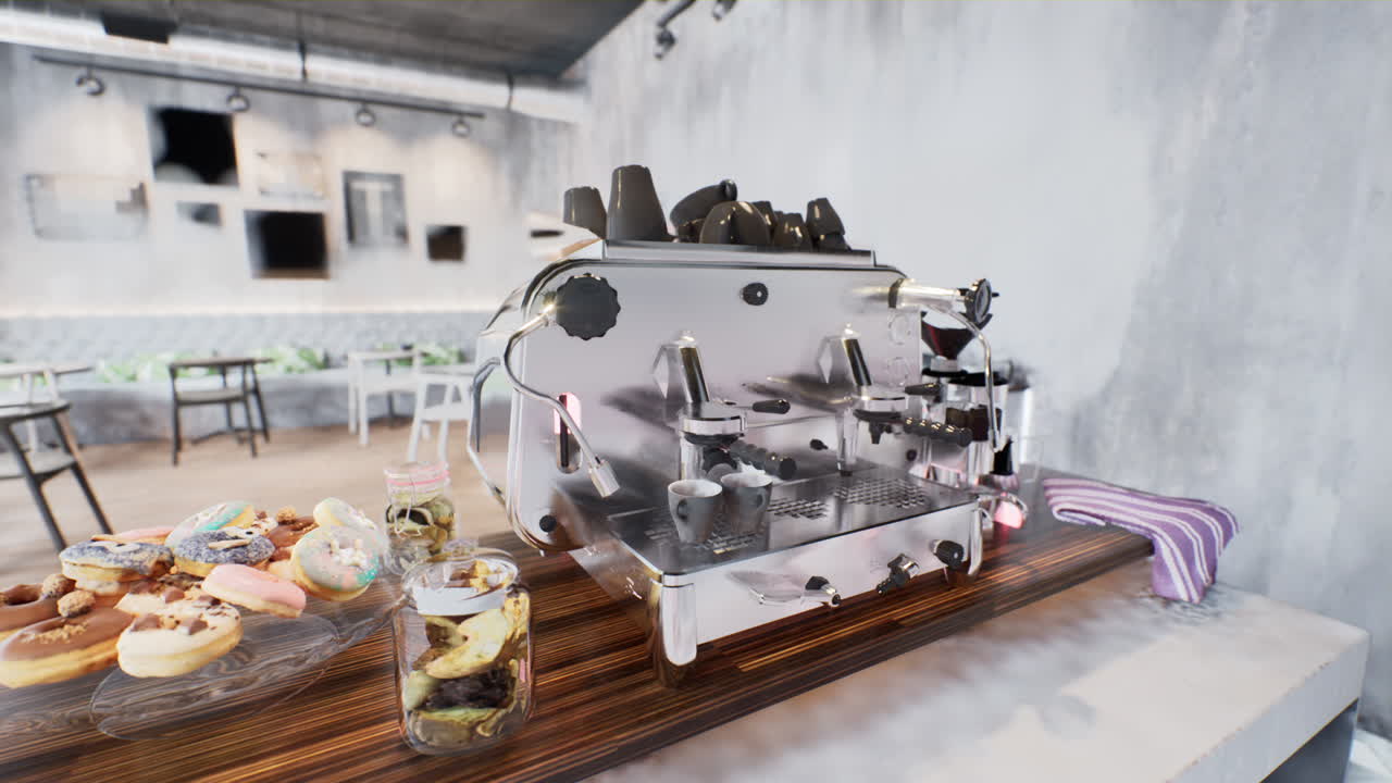 에스프레소 커피 기계 의 클로즈업