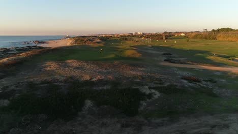 beach golf course and the atlantic coastline aerial view