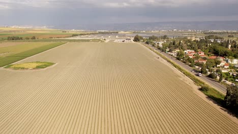 aerial view of agricultural and water treatment facility