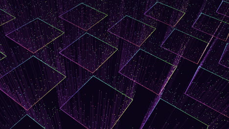 patrón de cubos de arco iris futurista con puntos y líneas de neón 1
