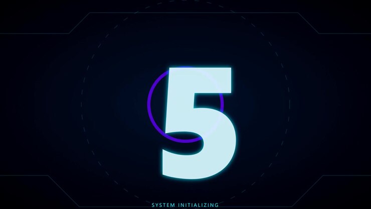Digital Countdown Timer with System Initializing Text Overlay