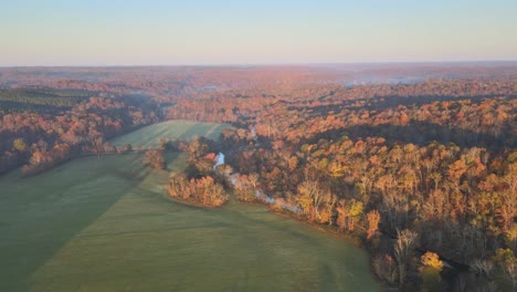 tennessee meadow and creek during sunrise