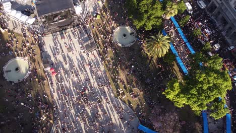 march of lgbt pride parade in buenos aires in plaza de mayo, argentina