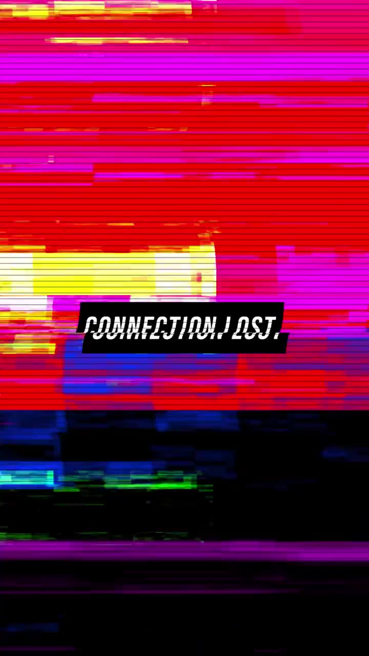 Digital Glitch Effect with Connection Lost Text Overlay