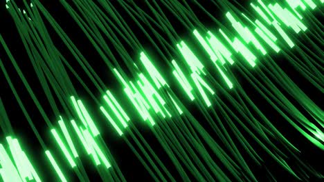 abstract looped 4k dark background with rinning neon lights on green tubes. bg for show or events, exhibitions, festivals or concerts, music videos, vj loop for night clubs.