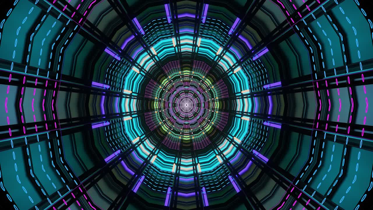 A mesmerizing visual experience created with dynamic lines and glowing colors. The rhythmic patterns seamlessly loop, providing an engaging display that enhances any digital space