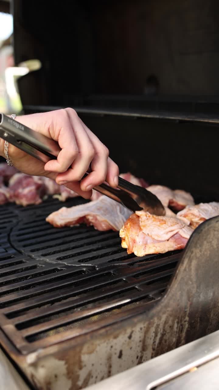 과 다른 고기를 그릴 때