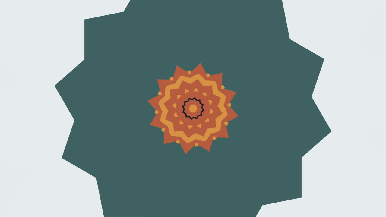 만화경 peacfull 및 조개와 재미 밝은 만다라 파란색과 녹색 화산