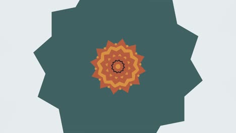 caleidoscopio pacífico y almeja y divertido mandala brillante volcán azul y verde