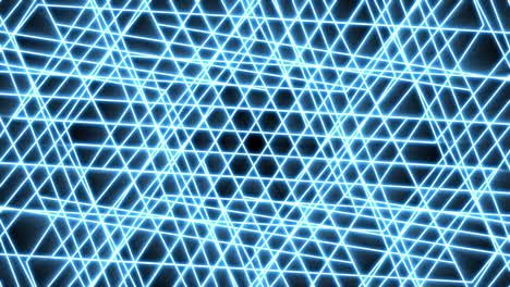 línea futurista de luz azul. animación de vuelo a través de un túnel digital. luces de neón fondo animado de movimiento abstracto.